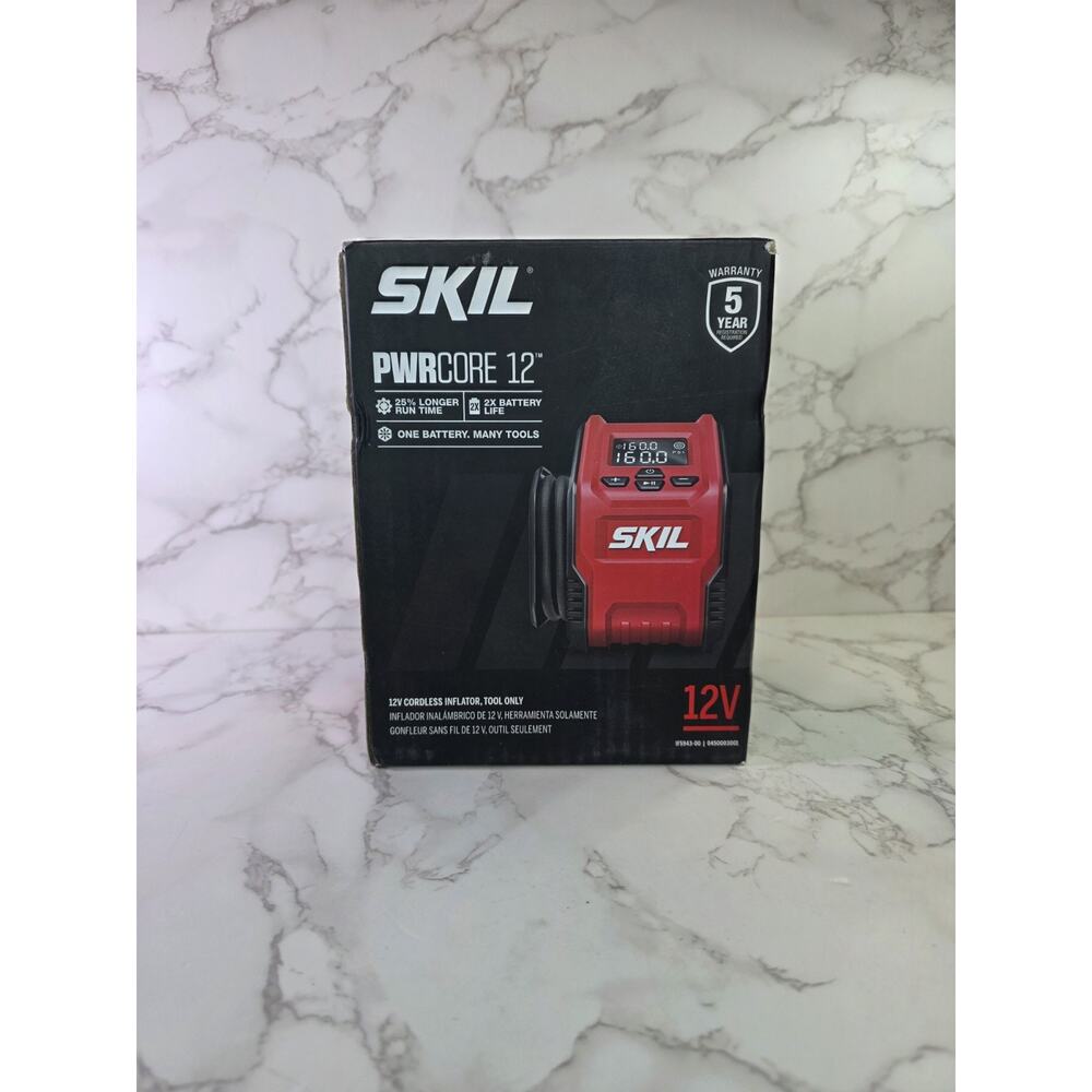 NEW SKIL PWR CORE 12 12-Volt Cordless Inflator Tool Only Tire Pump